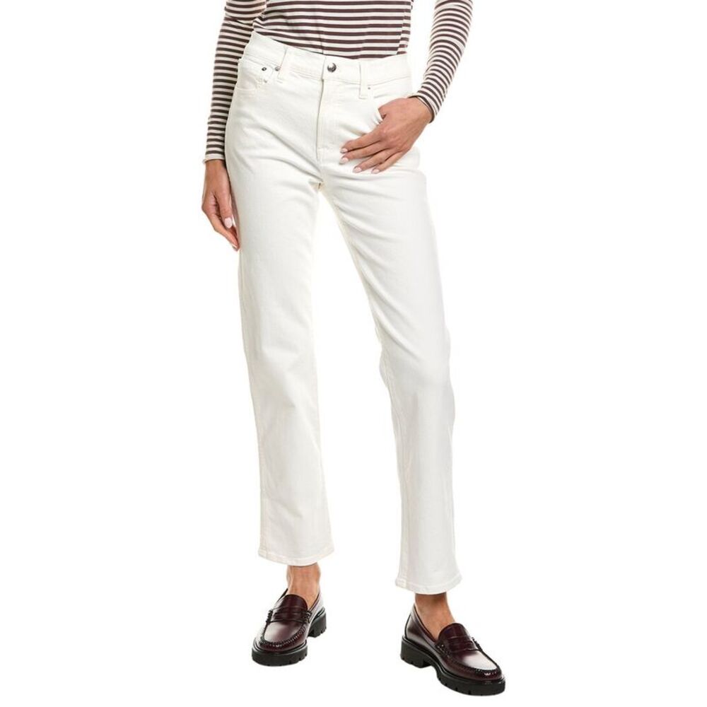 Madewell Womens Longline Straight Tile White Jean, White